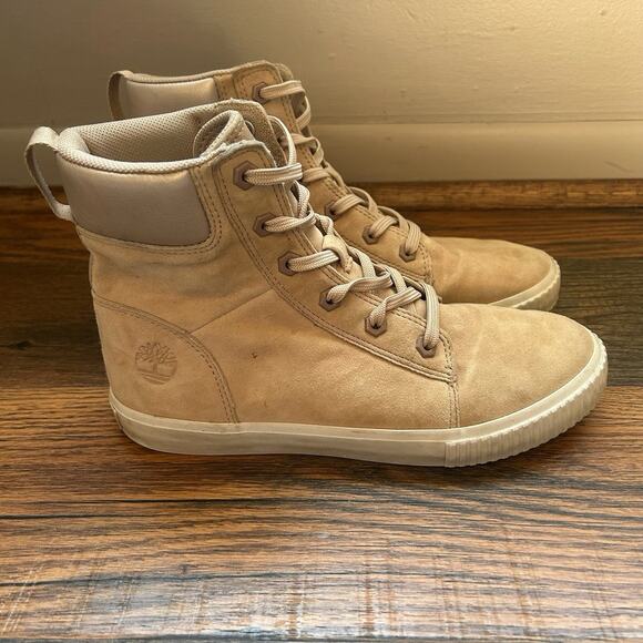 Timberland ReBOTL Women’s High Top Sneaker Boots A2EUQ Beige Size 8 Suede Casual - Picture 2 of 9